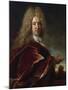 Portrait of a Gentleman, Wearing a Long Wig, Lace Jabot and Burgundy Colour Cloak-Nicolas de Largilliere-Mounted Giclee Print