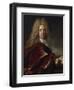 Portrait of a Gentleman, Wearing a Long Wig, Lace Jabot and Burgundy Colour Cloak-Nicolas de Largilliere-Framed Giclee Print