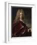 Portrait of a Gentleman, Wearing a Long Wig, Lace Jabot and Burgundy Colour Cloak-Nicolas de Largilliere-Framed Giclee Print