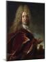 Portrait of a Gentleman, Wearing a Long Wig, Lace Jabot and Burgundy Colour Cloak-Nicolas de Largilliere-Mounted Giclee Print