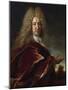 Portrait of a Gentleman, Wearing a Long Wig, Lace Jabot and Burgundy Colour Cloak-Nicolas de Largilliere-Mounted Giclee Print
