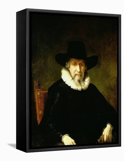 Portrait of a Gentleman Wearing a Ruff and Dark Clothes with a Wide Brimmed Hat-Ferdinand Bol-Framed Stretched Canvas