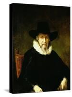 Portrait of a Gentleman Wearing a Ruff and Dark Clothes with a Wide Brimmed Hat-Ferdinand Bol-Stretched Canvas