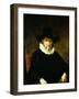 Portrait of a Gentleman Wearing a Ruff and Dark Clothes with a Wide Brimmed Hat-Ferdinand Bol-Framed Giclee Print