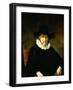 Portrait of a Gentleman Wearing a Ruff and Dark Clothes with a Wide Brimmed Hat-Ferdinand Bol-Framed Giclee Print