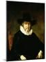 Portrait of a Gentleman Wearing a Ruff and Dark Clothes with a Wide Brimmed Hat-Ferdinand Bol-Mounted Giclee Print