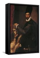 Portrait of a Gentleman with His Dog-Bartolomeo Passarotti-Framed Stretched Canvas