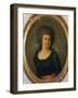 Portrait of a Gentlewoman in a Black Dress with Red Sash-Jean Louis Laneuville-Framed Giclee Print