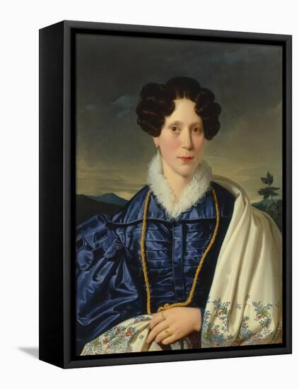 Portrait of a Gentlewoman in a Blue Dress, 1820-30-Leopold Kupelwieser-Framed Stretched Canvas