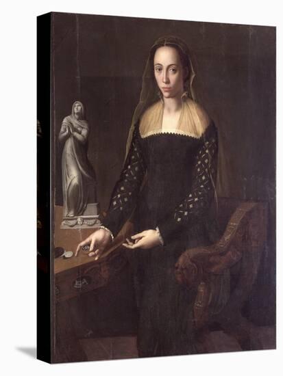 Portrait of a Gentlewoman-Agnolo Bronzino-Stretched Canvas