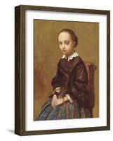 Portrait of a Girl, 1857-58 (Oil on Canvas)-Jean Baptiste Camille Corot-Framed Giclee Print