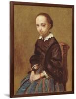 Portrait of a Girl, 1857-58 (Oil on Canvas)-Jean Baptiste Camille Corot-Framed Giclee Print