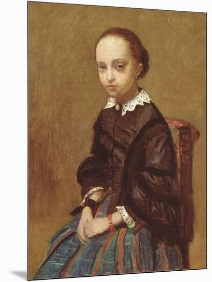 Portrait of a Girl, 1857-58 (Oil on Canvas)-Jean Baptiste Camille Corot-Mounted Giclee Print