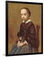 Portrait of a Girl, 1857-58 (Oil on Canvas)-Jean Baptiste Camille Corot-Framed Giclee Print