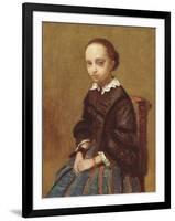 Portrait of a Girl, 1857-58 (Oil on Canvas)-Jean Baptiste Camille Corot-Framed Premium Giclee Print