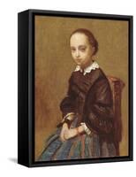 Portrait of a Girl, 1857-58 (Oil on Canvas)-Jean Baptiste Camille Corot-Framed Stretched Canvas