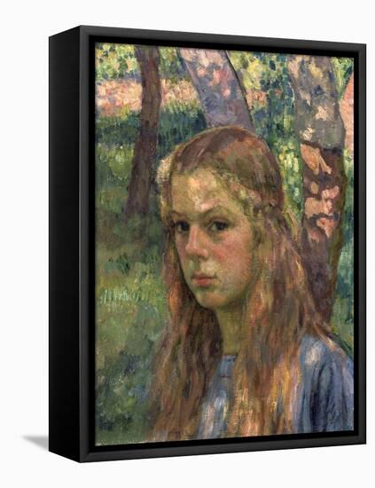 Portrait of a Girl, 20th Century-Théo van Rysselberghe-Framed Stretched Canvas