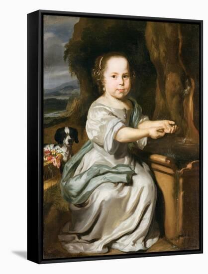 Portrait of a Girl, C.1664-Nicolaes Maes-Framed Stretched Canvas