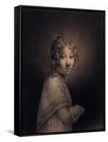 Portrait of a Girl, Half-Length-Louis Leopold Boilly-Framed Stretched Canvas