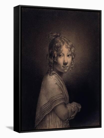 Portrait of a Girl, Half-Length-Louis Leopold Boilly-Framed Stretched Canvas