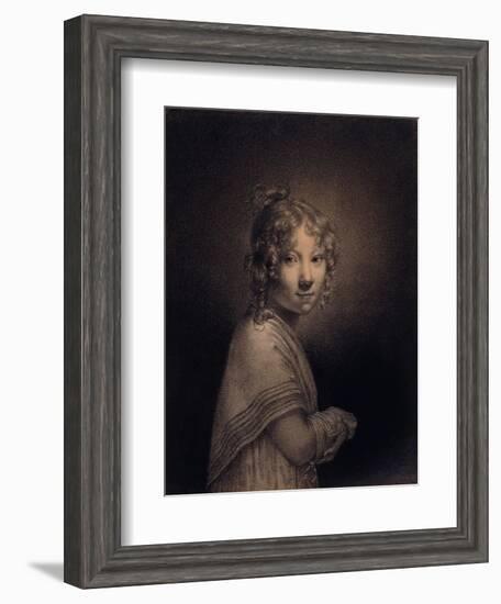 Portrait of a Girl, Half-Length-Louis Leopold Boilly-Framed Giclee Print