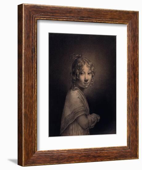 Portrait of a Girl, Half-Length-Louis Leopold Boilly-Framed Giclee Print