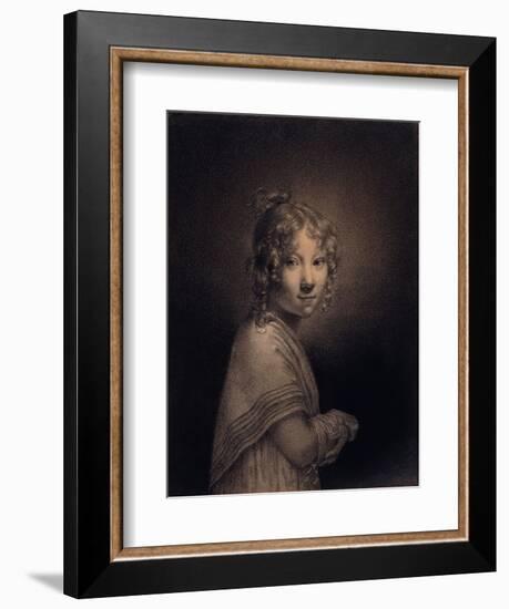 Portrait of a Girl, Half-Length-Louis Leopold Boilly-Framed Giclee Print