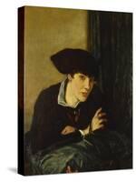 Portrait of a Girl in a Black Hat-Charles Haslewood Shannon-Stretched Canvas