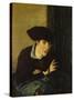 Portrait of a Girl in a Black Hat-Charles Haslewood Shannon-Stretched Canvas