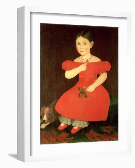 Portrait of a Girl in a Red Dress-Phillips-Framed Giclee Print