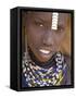 Portrait of a Girl of the Galeb Tribe, Lower Omo Valley, Ethiopia-Gavin Hellier-Framed Stretched Canvas