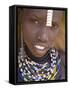 Portrait of a Girl of the Galeb Tribe, Lower Omo Valley, Ethiopia-Gavin Hellier-Framed Stretched Canvas