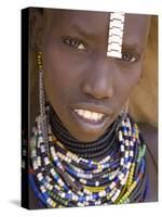 Portrait of a Girl of the Galeb Tribe, Lower Omo Valley, Ethiopia-Gavin Hellier-Stretched Canvas