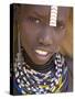 Portrait of a Girl of the Galeb Tribe, Lower Omo Valley, Ethiopia-Gavin Hellier-Stretched Canvas