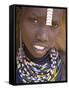 Portrait of a Girl of the Galeb Tribe, Lower Omo Valley, Ethiopia-Gavin Hellier-Framed Stretched Canvas