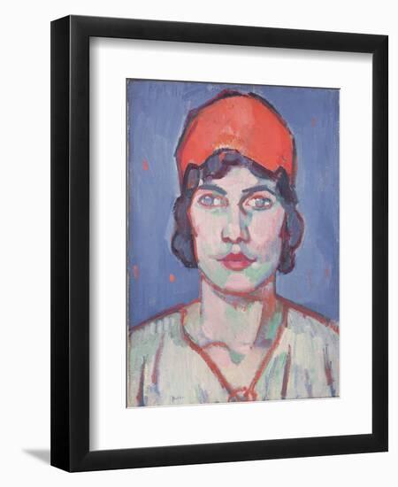 Portrait of a Girl, Red Bandeau, C.1912-Samuel John Peploe-Framed Premium Giclee Print