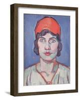 Portrait of a Girl, Red Bandeau, C.1912-Samuel John Peploe-Framed Giclee Print