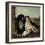 Portrait of a Girl with a Dog, 1879-Ernest Narjot-Framed Giclee Print