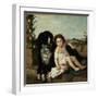 Portrait of a Girl with a Dog, 1879-Ernest Narjot-Framed Giclee Print