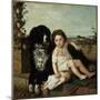 Portrait of a Girl with a Dog, 1879-Ernest Narjot-Mounted Giclee Print