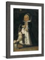 Portrait of a Girl with a Dog, c.1610-Flemish School-Framed Giclee Print