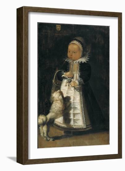 Portrait of a Girl with a Dog, c.1610-Flemish School-Framed Giclee Print