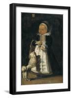 Portrait of a Girl with a Dog, c.1610-Flemish School-Framed Giclee Print