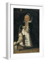 Portrait of a Girl with a Dog, c.1610-Flemish School-Framed Giclee Print