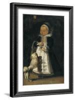 Portrait of a Girl with a Dog, c.1610-Flemish School-Framed Giclee Print