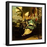 Portrait of a Girl with a Parrot-George Chinnery-Framed Giclee Print