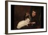 Portrait of a Girl with Cat-Antoine Jean Bail-Framed Art Print