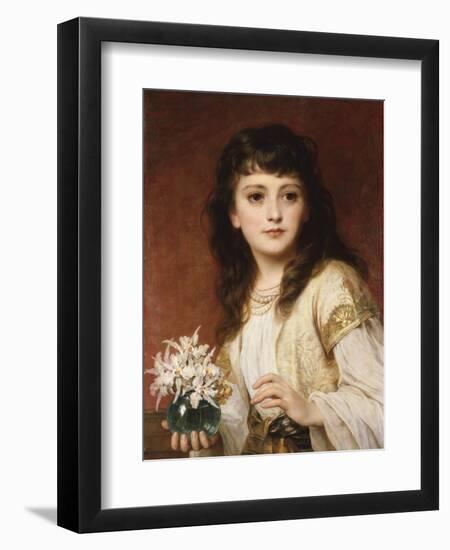 Portrait of a Girl-Frank Bernard Dicksee-Framed Premium Giclee Print