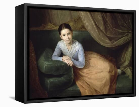 Portrait of a Girl-Antonio Maria Esquivel-Framed Stretched Canvas