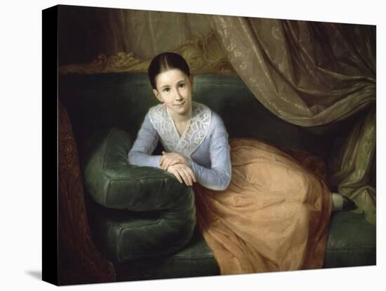 Portrait of a Girl-Antonio Maria Esquivel-Stretched Canvas